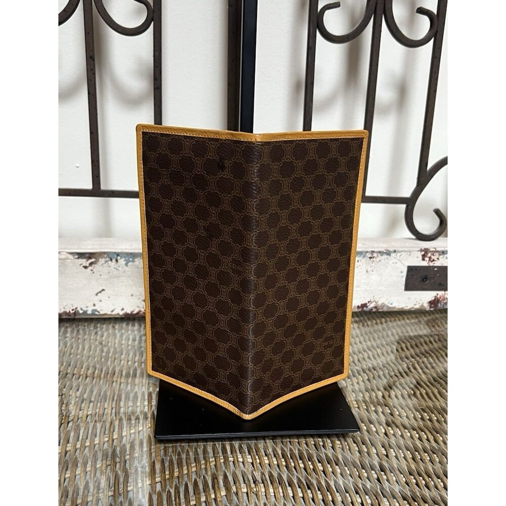 Authentic Vintage CELINE Macadam Canvas Leather Long Checkbook Wallet - Picture 3 of 9